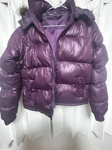 퍼플 보라색 다운 자켓 아우터