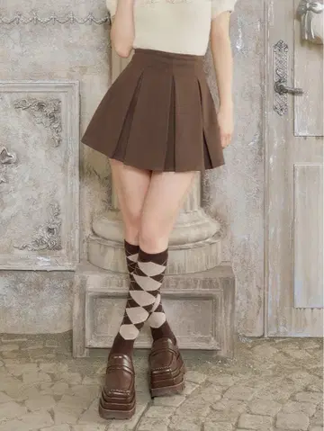 Darich 하이웨스트 박스 미니 스커트