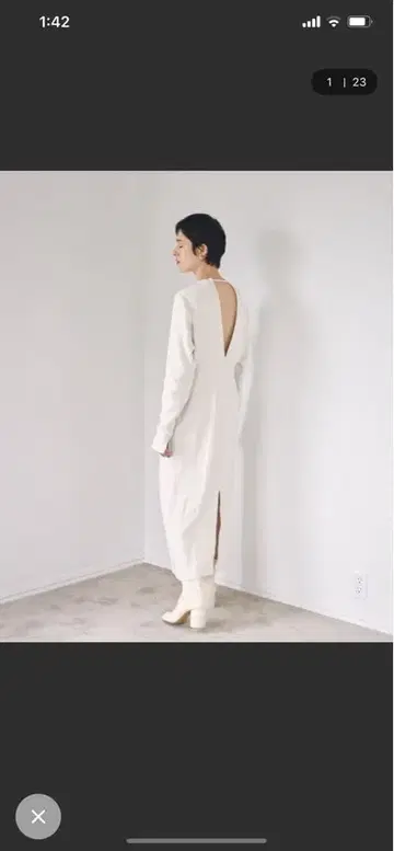 TODAYFUL 백 오픈 화이트 린넨 롱 원피스