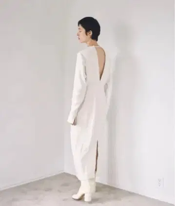 TODAYFUL 백 오픈 화이트 린넨 롱 원피스