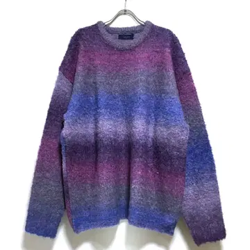 새상품 단염 그라데이션 빅 실루엣 니트 남성용 퍼플 L