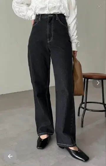 [카프리슈 마쥬] 데님 팬츠 블랙