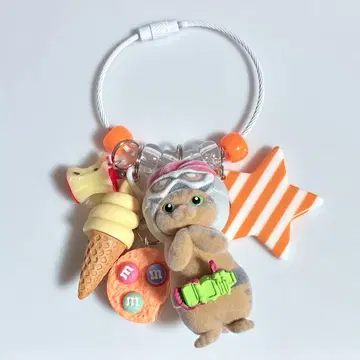 우르르 키링 우르르 가챠가챠 가면 냥이다 오렌지