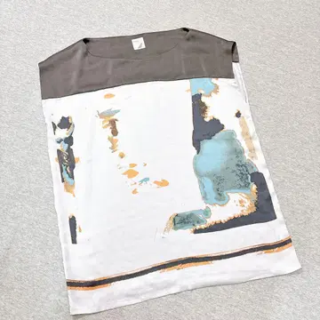 Viterra 프린트 T셔츠 슬리브리스 프리 사이즈 화이트 일본제