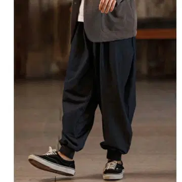 새상품급 CAMBIO 데님 벌룬 팬츠 네이비 S 사이즈