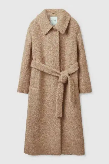 COS BOUCLE BELTED COAT 부클레 트위드 롱 코트