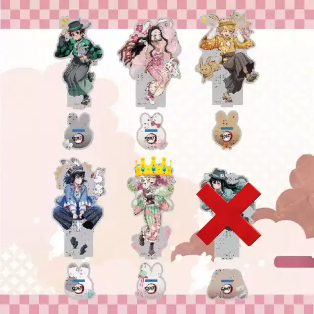 귀멸의칼날 토끼해 아크릴 스탠드 공구 무이치로 미츠리 이노스케 젠이츠