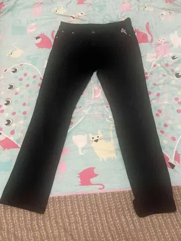 모드 스타일 슬림핏 블랙 팬츠