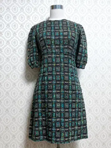 돌체앤가바나 그린 트위드 원피스 그린 컬러 울