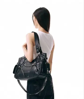 IUGAMAKARAS Studded Leather Shoulder Bag