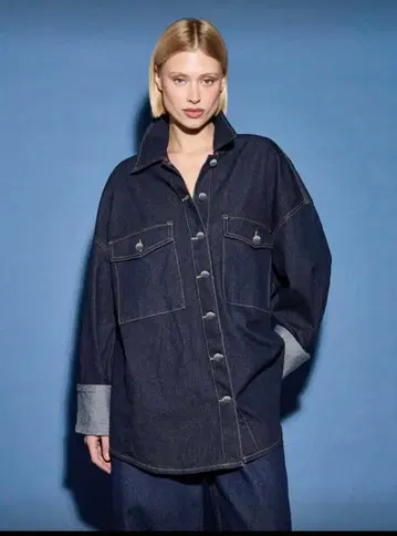 SHEIN 오버 사이즈 데님 셔츠 자켓