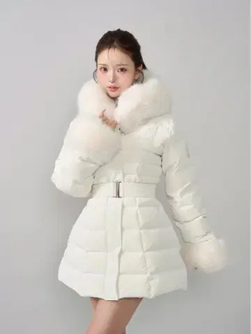 Darich 레이디 미디 다운 코트 화이트