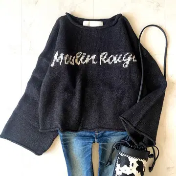 최근. 컨디션 최상 윔 가젯 숏 기장 로고 니트 루즈핏 그레이