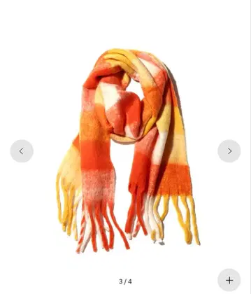 [ atmos pink ] 체크 무늬 볼륨 머플러 ORANGE