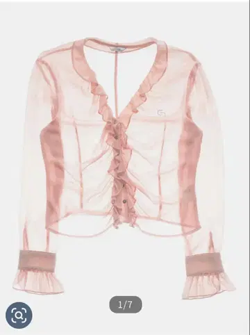 cerric 시스루 긴팔 셔츠 핑크