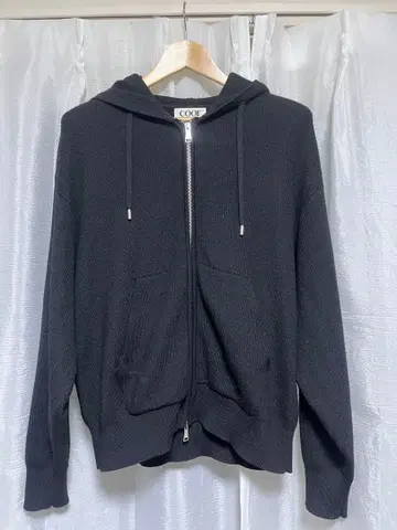 coor 블랙 풀 집업 후드티 더블 지퍼