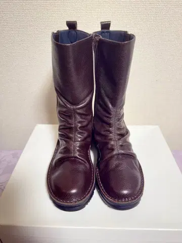 다크 브라운 가죽 지퍼 부츠