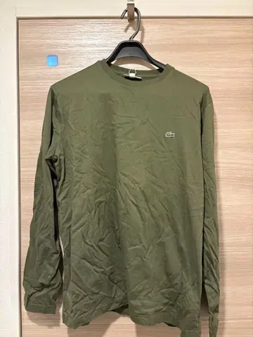 LACOSTE 올리브 긴팔 T셔츠 US L
