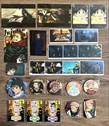 주술회전 굿즈 캔뱃지 카드 아크릴 스탠드 묶음 판매