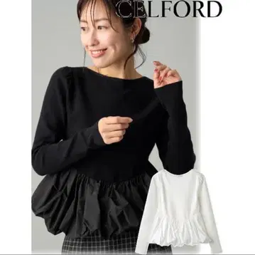 CELFORD 벌룬 페플럼 니트 풀오버 ( white ) 36