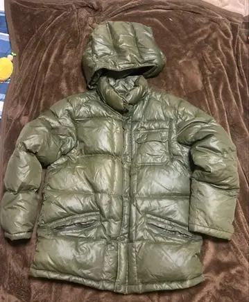 GAP 다크 그린 다운 자켓 후드 부착 갭 남성용