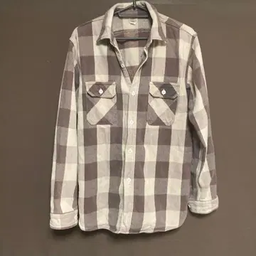 WAREHOUSE 긴팔 플란넬 셔츠 사이즈 40 브라운 오니 페이드