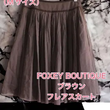 [새상품급] FOXEY 스커트 플레어 스커트 가죽 38 M 사이즈