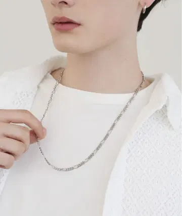 [ MADE IN JAPAN ] T자 바 체인 실버 목걸이