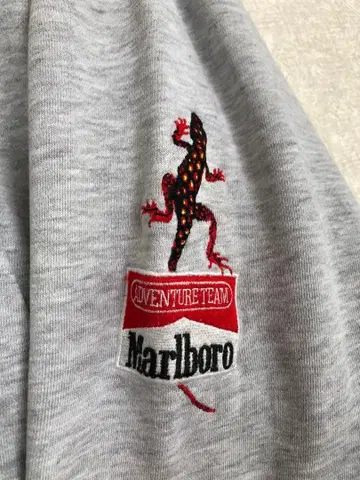 90s 말보로 리자드 도마뱀 자수 후드티 크롭