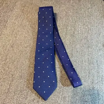 가마쿠라 셔츠 YAMANASHI FABRIC 도트 넥타이 네이비