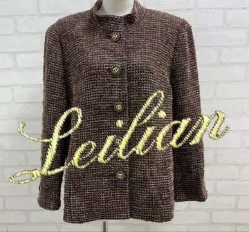 새상품급 Leilian 브라운 트위드 자켓 일본제
