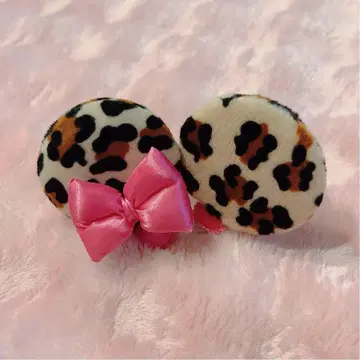 미니 쨩 레오파드 무늬 헤어핀