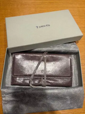 [ 미사용 새상품 ] pinetti 이탈리아제 소가죽 롱 장지갑