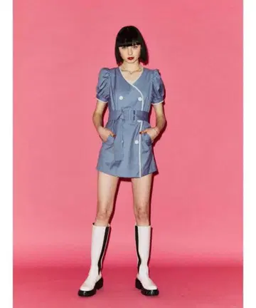 jouetie 자켓 라이크 파이핑 미니 원피스