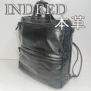 INDEED 인디드 백팩 가죽 천연 가죽 숄더백 블랙