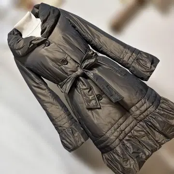 컨디션 최상 M-premier BLABK 다운 코트 롱 기장 34 XS