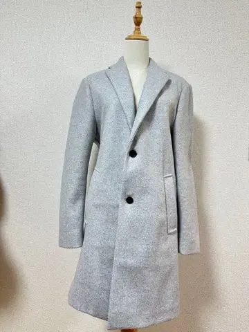 그레이 체스터 코트 투버튼