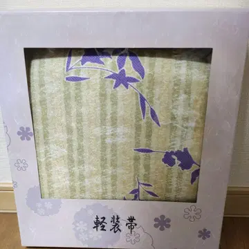 꽃무늬가 있는 그린 보라색 스트라이프 오비 경장 오비