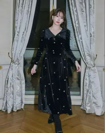 Herlipto Belmont Floral Velour Dress