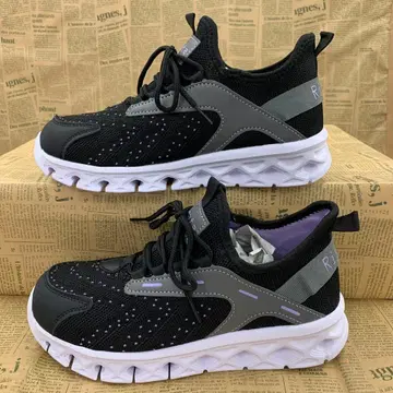 새상품 여성용 23.5cm 경량 특수 미드 밑창 스니커즈 블랙 3746