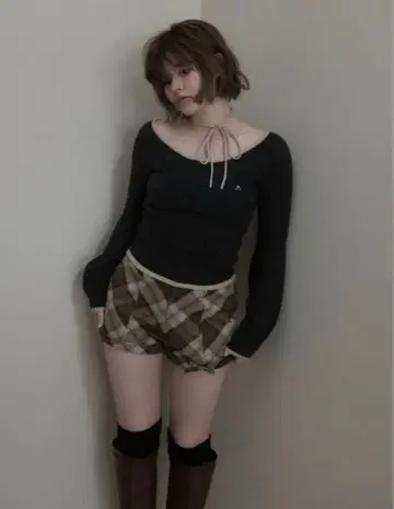 andmary Milly crochet knit tops black