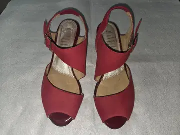 오픈토 샌들 여성용 레드 24.5cm