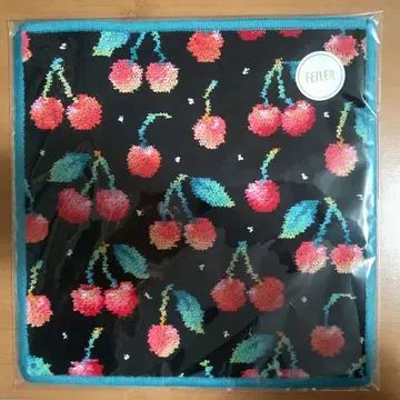 완판 FEILER 체리 도트 손수건 페이러 체리 후르츠 파랑 블루