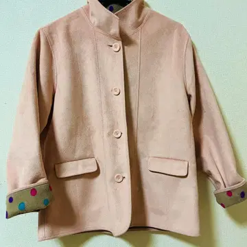 센트크리스 스웨이드 피치 스킨풍 코트 핑크 여성용