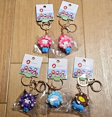 미사용 새상품 만박 산리오 미야쿠미야쿠 입체 키링 5종