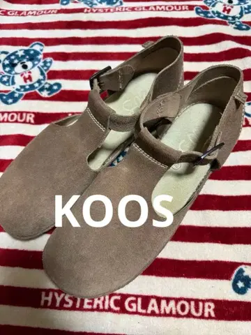 새상품급 KOOS 리얼 가죽 스웨이드 39 베이지