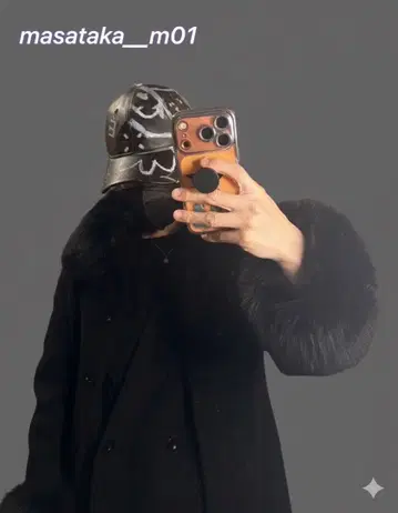 아트 프린트 블랙 가죽 캡 [ nuwera ]