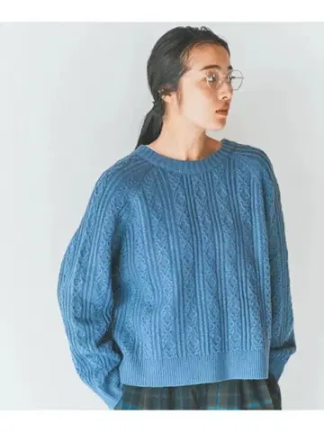 새상품 studio CLIP 7게이지 기능성 케이블 짜임 리본 가디건