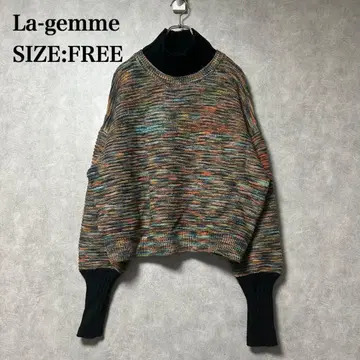 새상품급 La-gemme 멀티 컬러 니트 스웨터 상의 FREE