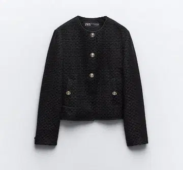 ZARA 텍스처 숏 자켓 블랙 XS